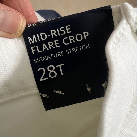 NEW J. Crew Factory White Mid-Rise Flare Crop Signature Stretch Jeans T28 - Picture 5 of 8